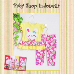 large PU384 Setelan Kaos Bunny n Friends 72 Kuning copy